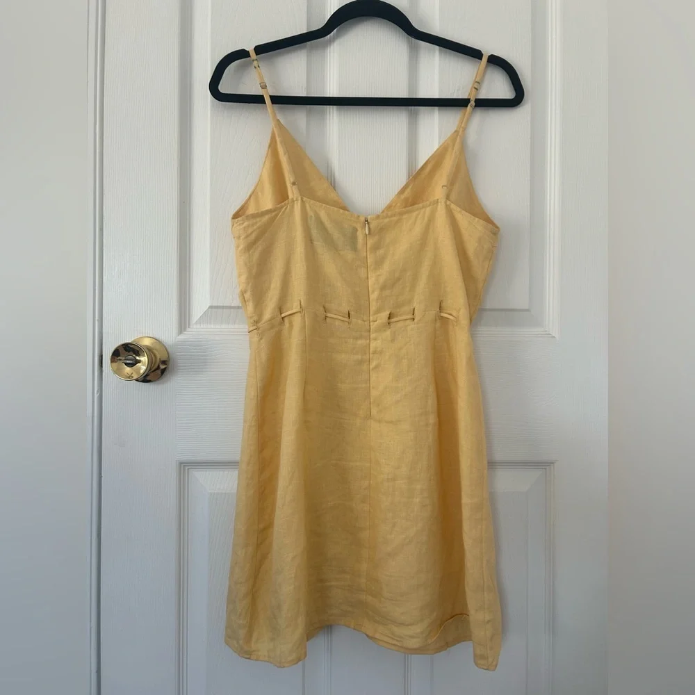 Reformation Clover Linen Dress Buttercup Yellow Size 6 - Picture 7 of 13